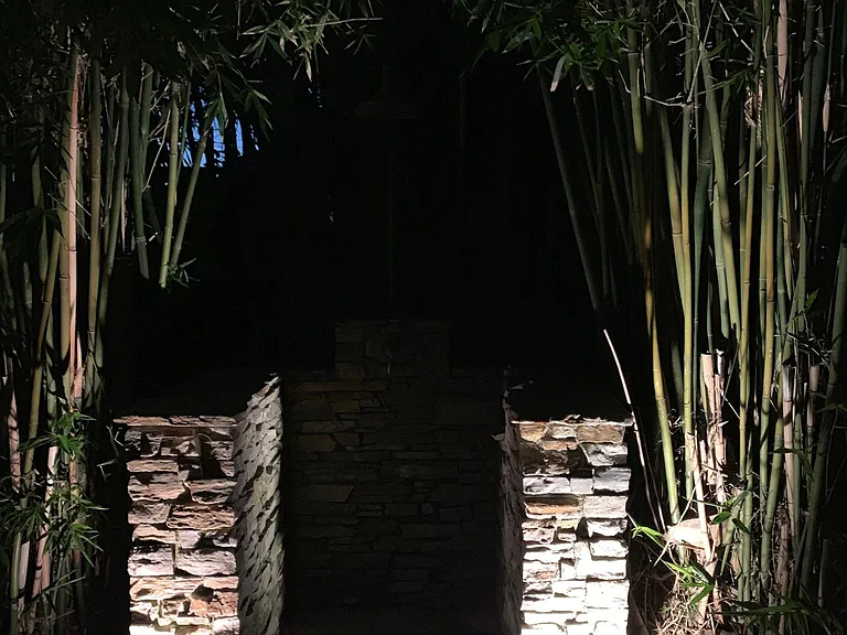 Exterior hot and cold shower. The bamboo makes it private. This is very useful when coming back from the beach.