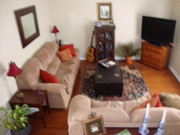 view of the den from the stairs