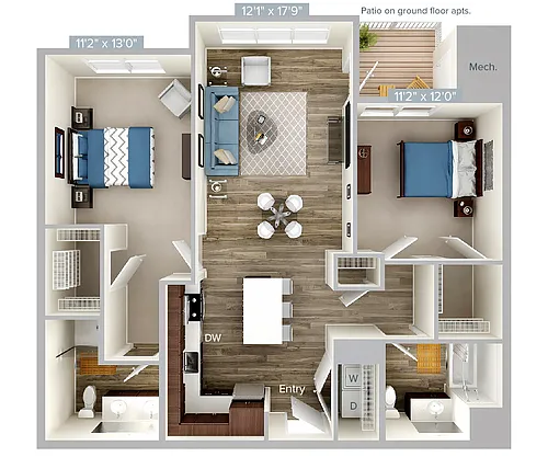 Floor plan B3-1100-1114