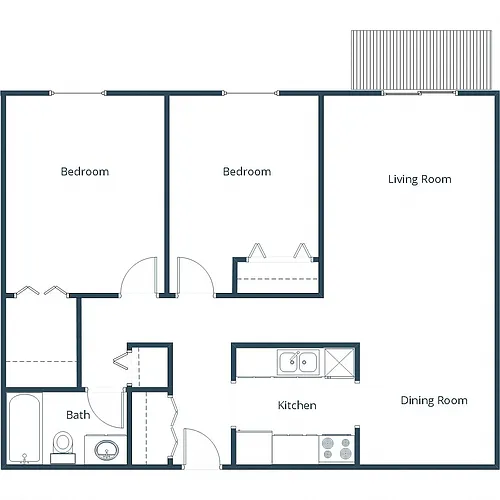 Floor plan Two Bedroom 21A