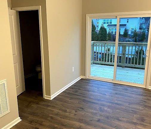 Dining area with a back balcony