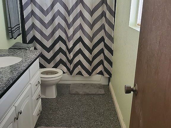 The Master bath is marble 