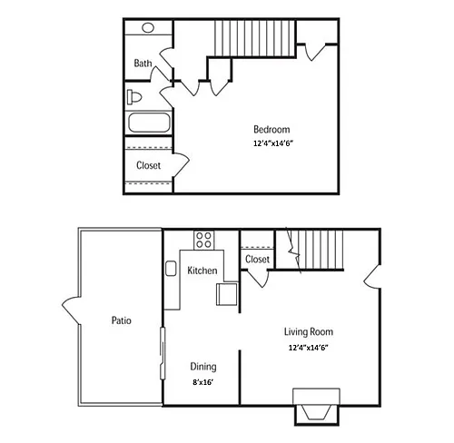 Floor plan 1 Bedroom 1 Bath
