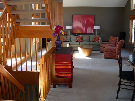 Light streams into the living room