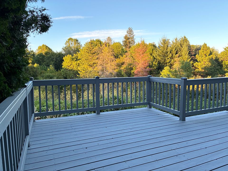 Large deck with view of Fanno Creek