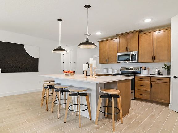 Kitchen with pendant lighting