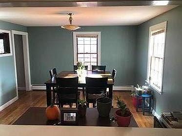 view of the dining room from the kitchen