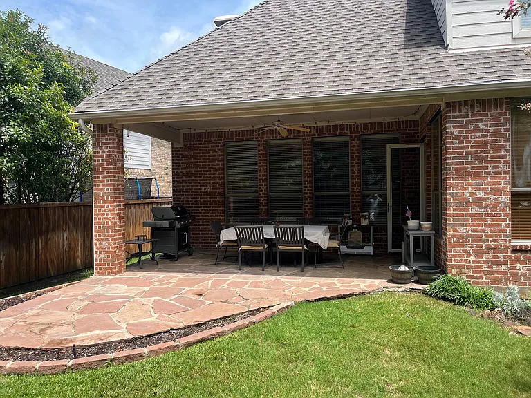 Backyard covered patio