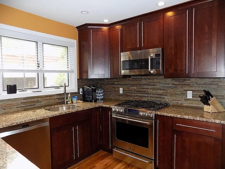 Kitchen open to dining and family room