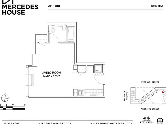 2nd image of 550 W 54th St APT 1110