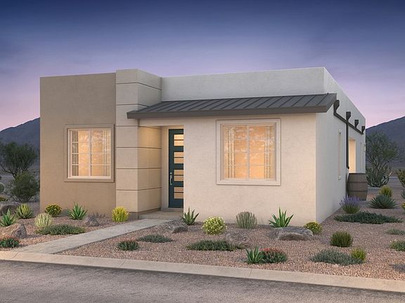 Bosque Elevation C with metal roof accents