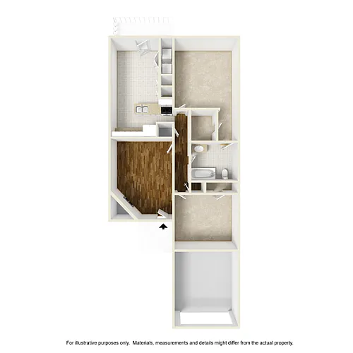 Floor plan 2 Bed 1 Bath