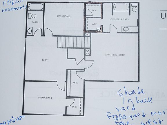 Upstairs floor plan