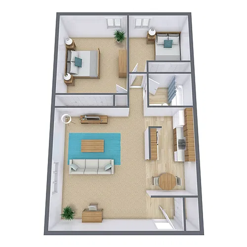 Floor plan Two Bedroom 21A