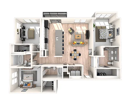 Floor plan Three Bedroom C3B
