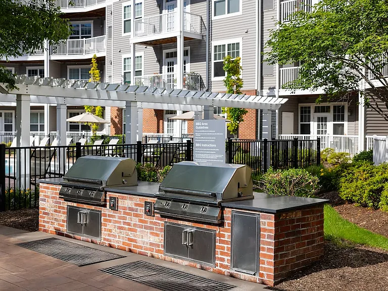 Courtyard with BBQ grills