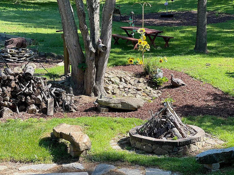Barbecue and fire pit area