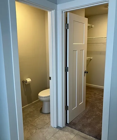 primary bathroom toilet and closet