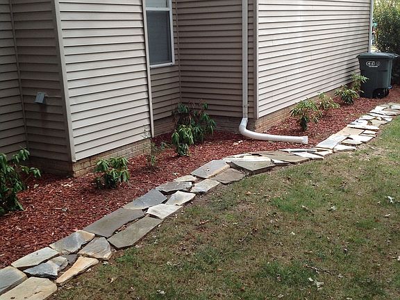 River rock walkway
