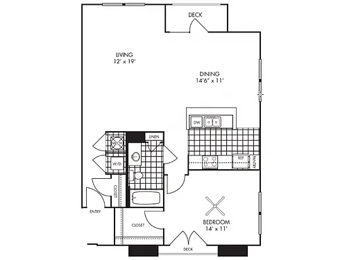 Floor plan 1B-M
