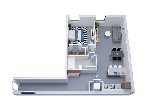 Floor plan Peanut Factory Flats 125