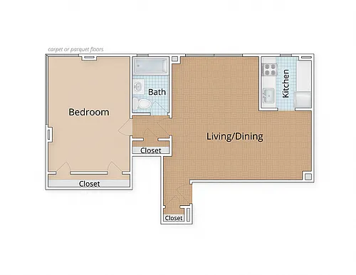 Floor plan One Bedroom