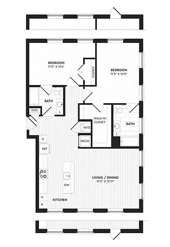 Floor plan B9 | 2 Bed | 2 Bath