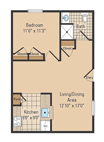 Floor plan 1 Bedroom