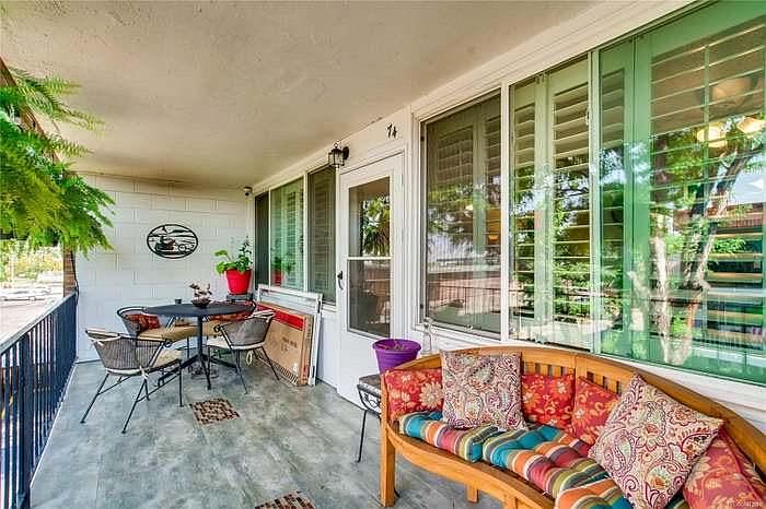 Beautifully tiled front porch.
