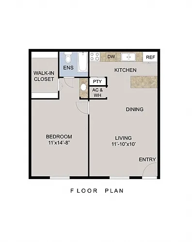 Floor plan A1 - One Bedroom One Bath