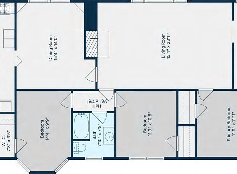 House floorpan. Walk-out basement workshop/laundry/half bath not pictured.