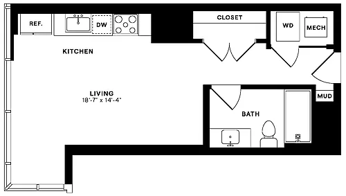 Floor plan Studio-SA.1