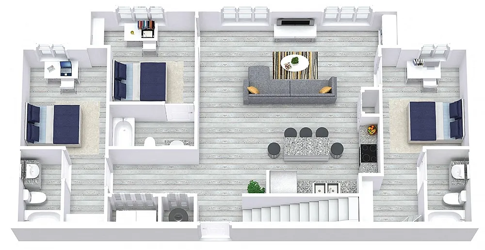 Floor plan 5x5 Townhouse