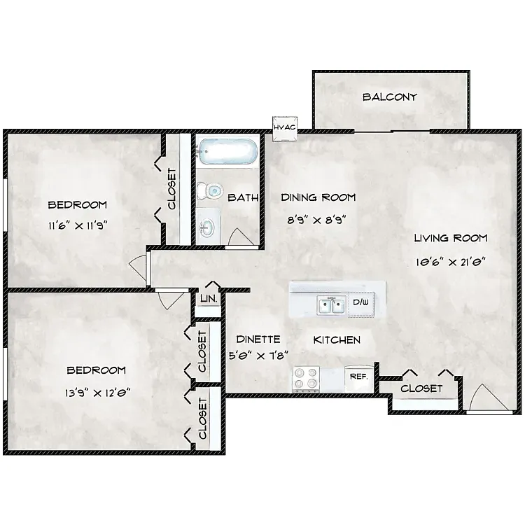 Floor plan Two Bedroom