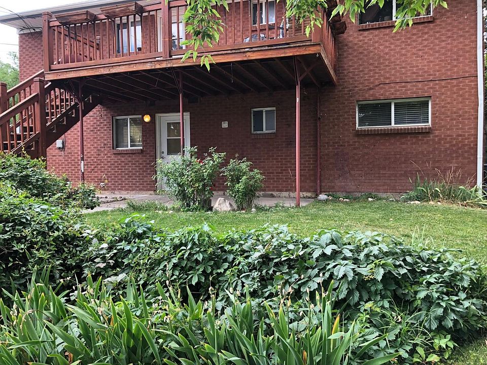 Back door, garden and patio area.