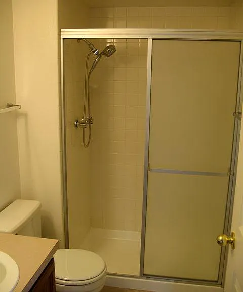 Master bathroom with large shower and shower wand.