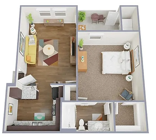 Floor plan 1 Bedroom 1 Bath A1