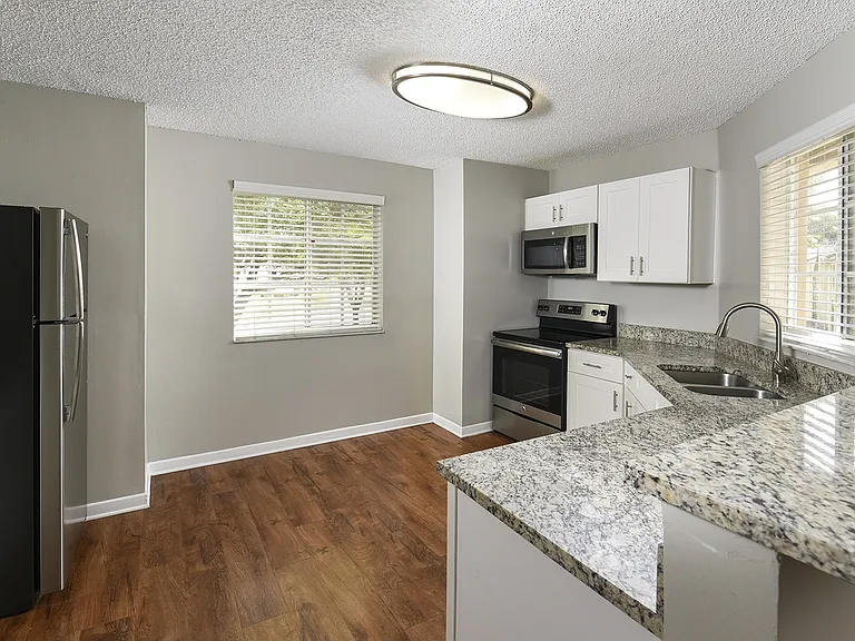 Kitchen with granite countertops