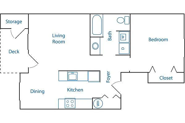 Floor plan 1 Bed 1 Bath