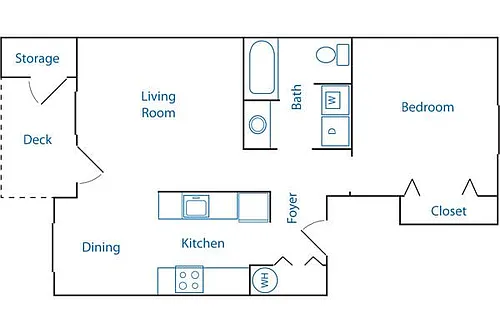 Floor plan 1 Bed 1 Bath