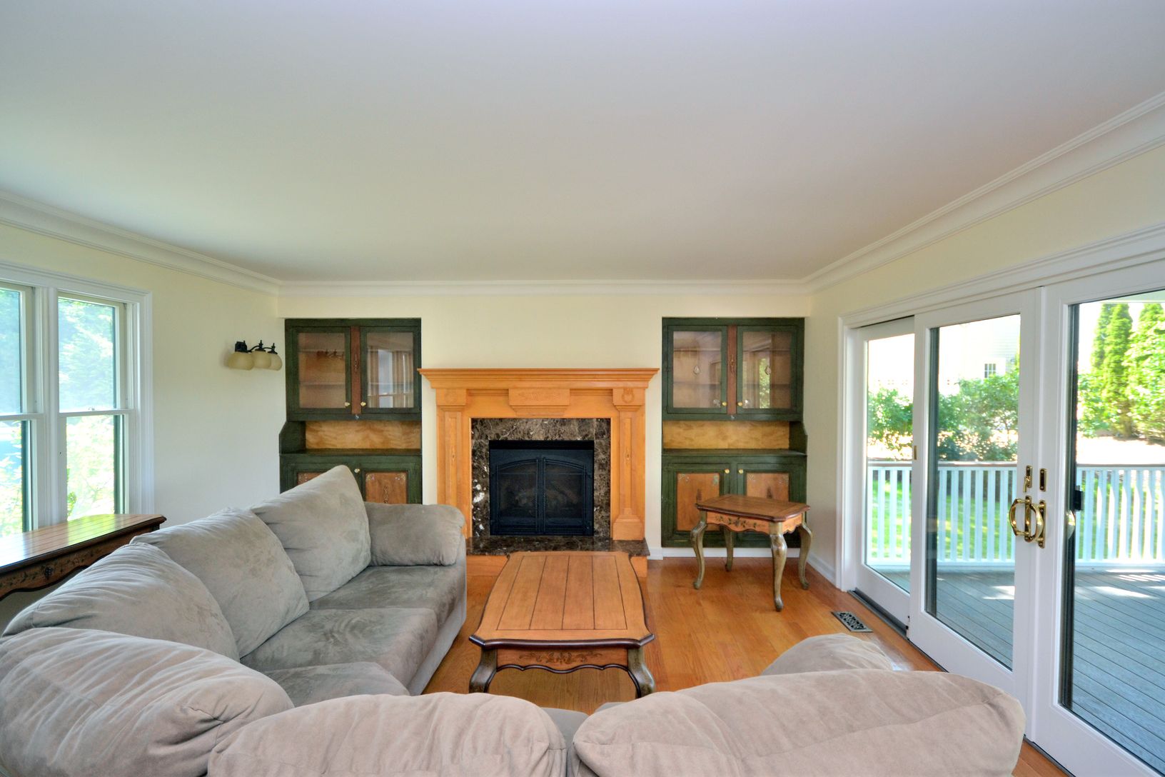  Living Room with Gas Fireplace and Water Views