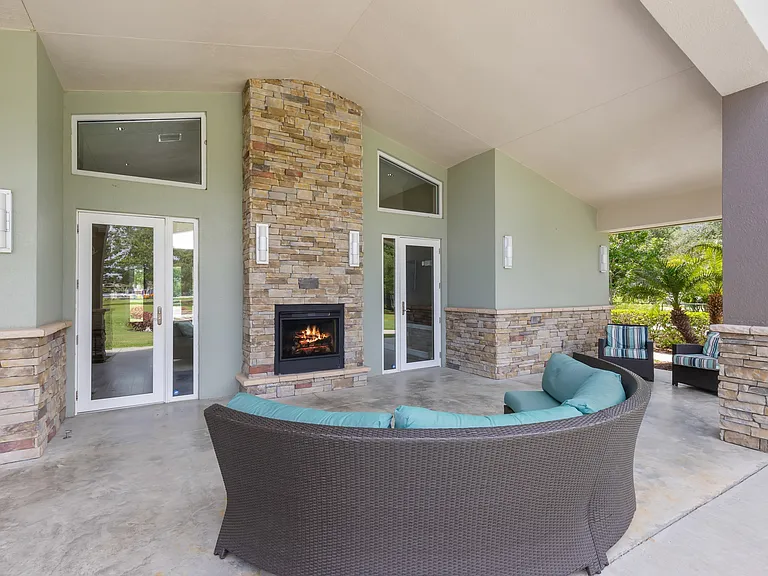 Fireplace and Seating at Clubhouse