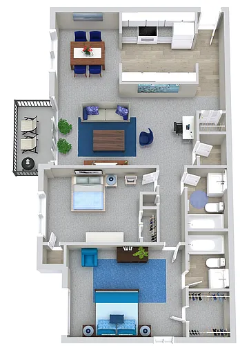 Floor plan 2 Beds | 2 Baths