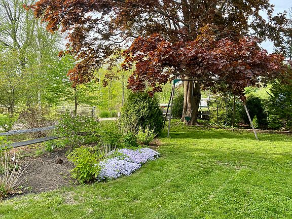 Landscaped back yard.