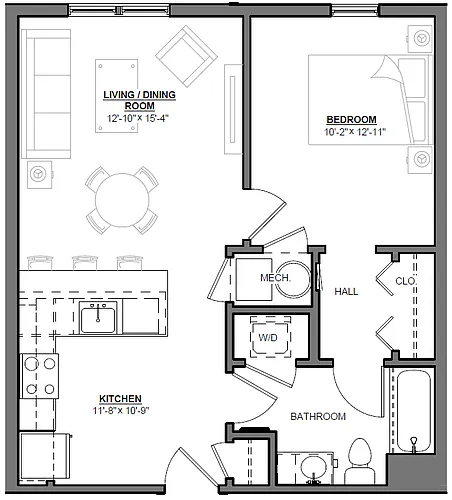 Floor plan 1-Bedroom