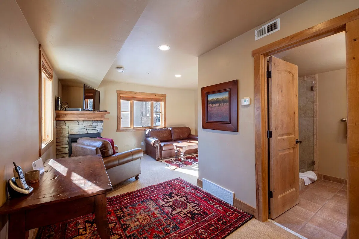 Living room with fireplace
