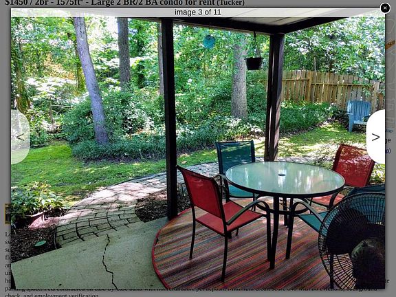 Back patio (note the fence is no longer there).