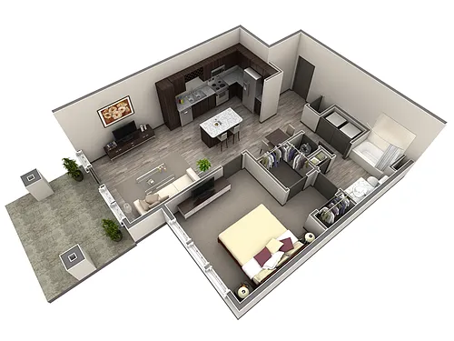 Floor plan 1 BR Vue Summit Stair