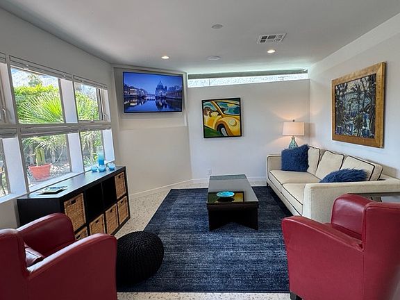 Direct view to Living Area with west facing clerestory window.