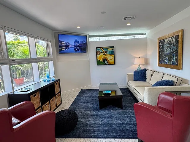 Direct view to Living Area with west facing clerestory window.